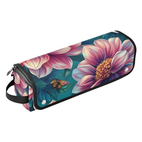 FRODOTGV Reisetasche für Haarwerkzeuge für Damen, doppellagig, Reise-Tragetasche, tragbarer Organizer für Glätteisen, Lockenstäbe, niedliche Pfingstrosen, Grau, 06, 1 Größe, 1 Size von FRODOTGV