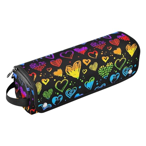 FRODOTGV Reisetasche mit Neon-Muster, handgezeichnet, für heiße Haare, hitzebeständige Matte mit Reißverschluss, Reisetasche für Damen, große Haarglätter, Reisetasche, Neon-Muster, handgezeichnet, von FRODOTGV