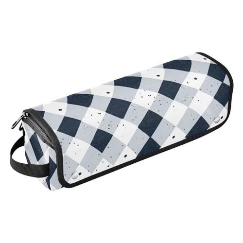 FRODOTGV Rhomboide Reisetasche für Damen, Weiß, Marineblau, mit hitzebeständiger Matte, Reiseetui für Damen, wasserdicht, Lockenwickler, Eisentaschen zur Aufbewahrung, 01, 1 talla von FRODOTGV