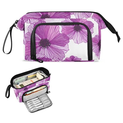 FRODOTGV Romantische Blume Retro Floral Stifteetui Große Kapazität Stifteetui Kosmetik mit Fach Federmäppchen für Schule für Teenager Mädchen Mittelschule von FRODOTGV