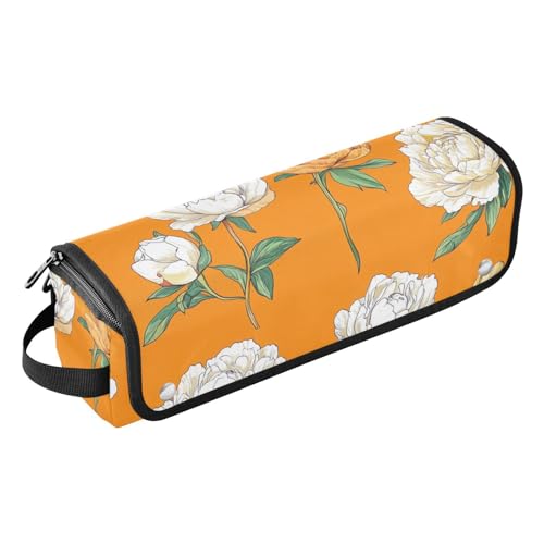 FRODOTGV Rustikale Sonnenblume Hot Pink Lockenstab Reisetasche für Damen, große Kapazität, doppellagige Tragetasche und hitzebeständige Matte für Glätteisen, Haartrockner, 17, 1 Size von FRODOTGV