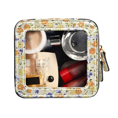 FRODOTGV Schöne einfache Reisetasche für Toilettenartikel, Mini-Make-up-Tasche, transparent, kleine Kosmetiktasche für Geldbörse, Schönes Rastermuster, schlicht, 1 Size von FRODOTGV
