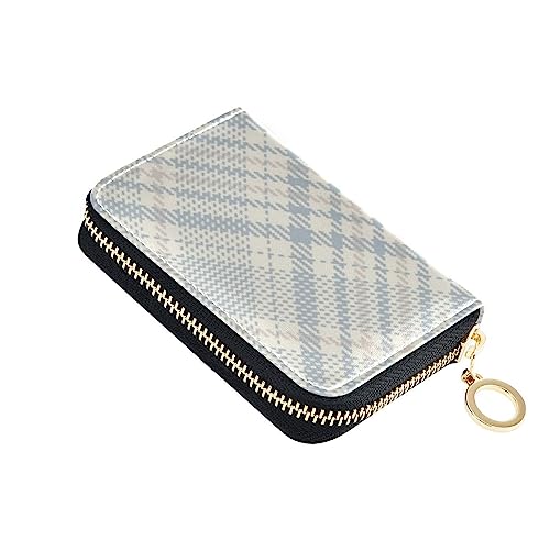 FRODOTGV Schottland Buffalo Plaid Blau Slim Wallet Kartenhalter Damen Safe RFID Blockierung Geldbörsen Leder Reißverschluss Geld Organizer für Reisen, Scotland Buffalo Plaid Blue, 1 size, Classic von FRODOTGV