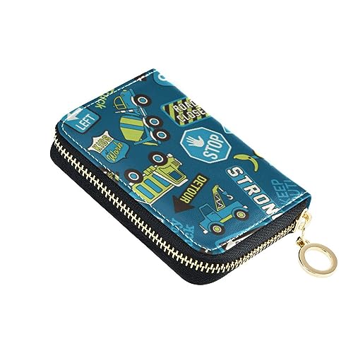 FRODOTGV Schwere Mini-Karten-Brieftaschen für Mädchen, sichere RFID-blockierende Brieftaschen, Leder, Reißverschlusstasche, Blau, Schweres Gerät, 1 size, Classic von FRODOTGV