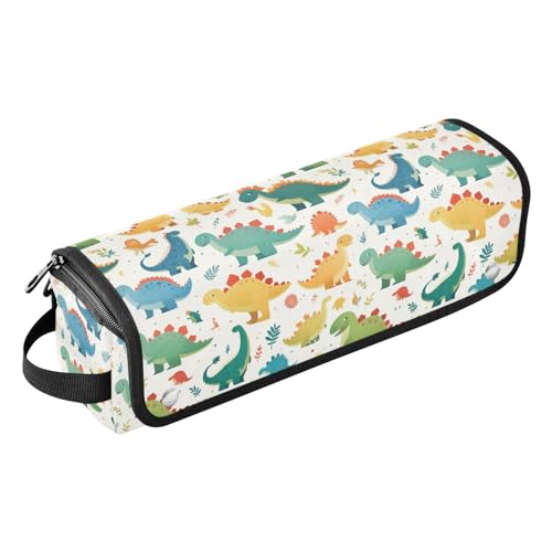 FRODOTGV Set mit Cartoon-Aquarell-Dinosauriern, Damen-Haar-Werkzeug, Reisetasche, großes Fassungsvermögen, Zubehör-Organizer mit Eisenmatte für Glätteisen, Haartrockner von FRODOTGV