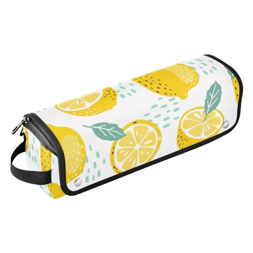 FRODOTGV Slices Whole Lemons 2-in-1 Haar-Werkzeug-Organizer mit hitzebeständiger Polsterung, Reisetasche für Damen, doppellagige Reise-Tragetasche, Schneidet ganze Zitronen, 1 Size von FRODOTGV
