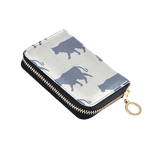 FRODOTGV Slim Card Wallets French Farmhouse Cow Girls Riskfree RFID Card Holder Leather Zip Money Organizers for Travel, Französische Bauernhaus-Kuh, Einheitsgröße, Classic von FRODOTGV