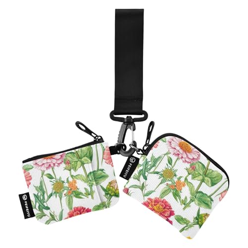 FRODOTGV Spring Florals Damen Kartenetuis Kaktus Weiß Kleingeldhalter Schlanke abnehmbare Kreditkartenetui mit Handgelenkschlaufe für Arbeit Reisen 2 Packungen, Spring Florals Kaktus Weiß, 1 size von FRODOTGV