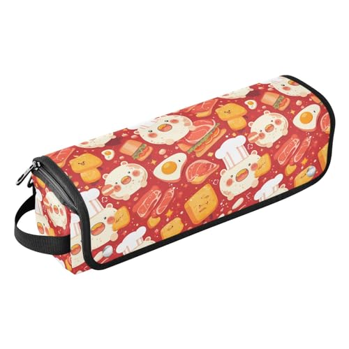 FRODOTGV Süße gelbe Gummienten Entchen Seife Damen 2-in-1 Lockenstab Reiseetui Abnehmbare offene flache Taschen und hitzebeständige Matte mit Reißverschluss für Glätteisen flacher Haartrockner, Chef von FRODOTGV