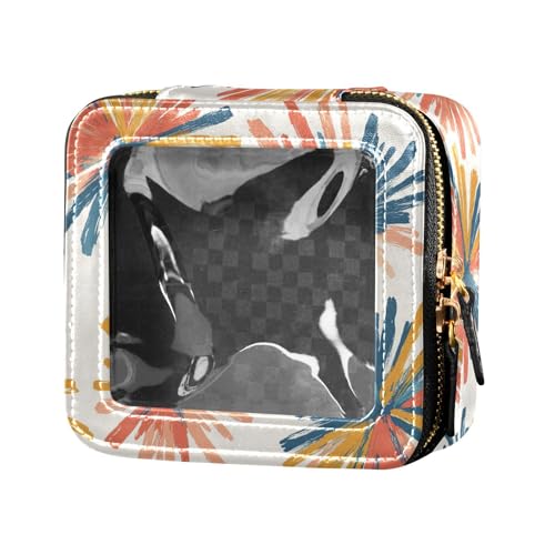 FRODOTGV Süßer Waschbär mit weihnachtlichem Motiv, wasserdicht, transparent, kleine Make-up-Tasche für Mädchen, tragbarer Kosmetik-Organizer, transparente Aufbewahrungstaschen, Bunte von FRODOTGV