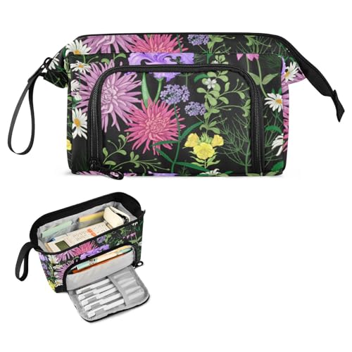 FRODOTGV Summer Wild Flowers Chamomile Large Pencil Case Large Capacity Box Pencil Case Lightweight Pencil Case with Compartments for Kids Preppy School Supplies von FRODOTGV