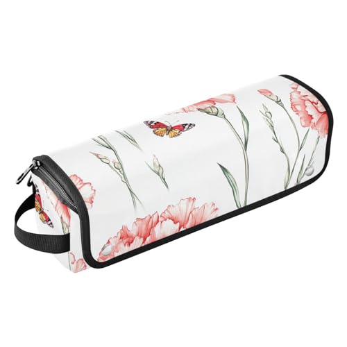FRODOTGV Sweet Dahlia Reisetasche für Haar-Werkzeuge, mit herausnehmbarer, hitzebeständiger Matte, Haar-Accessoires, Organizer, wasserdichter Lockenstab, 15, 1 Size von FRODOTGV