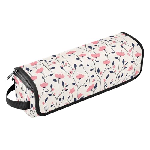 FRODOTGV Template Pattern Day Love Pandas Pink 2-in-1 Lockenstab Reisetasche für Frauen, großer Haarstyling-Werkzeug-Organizer mit hitzebeständiger Matte für Glätteisen, Haartrockner, Rosa von FRODOTGV