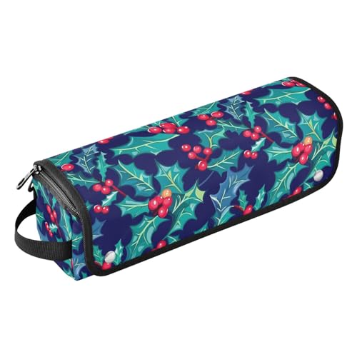 FRODOTGV Tragbare Reisetasche für Damen, mit hitzebeständiger Matte, Aufbewahrung für Glätteisen, heiße Werkzeuge und Haarpflege-Zubehör, Uhrgrau, Weihnachts-Stechpalmenblätter, 1 Size von FRODOTGV