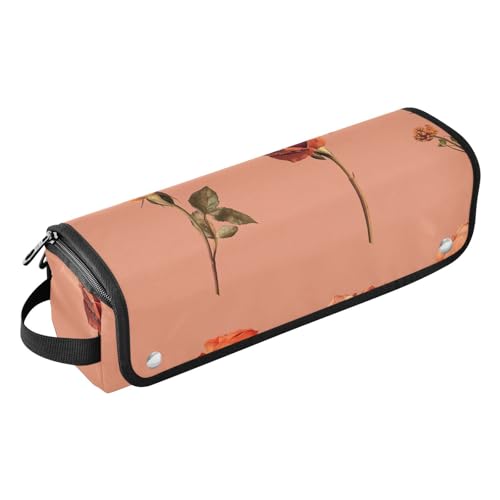 FRODOTGV Tragbare Reisetasche für Damen, mit hitzebeständiger Matte, offene flache Taschen für Glätteisen, Haartrockner, lustige Seeanemone, Weiß, Farbe06, 1 Size von FRODOTGV