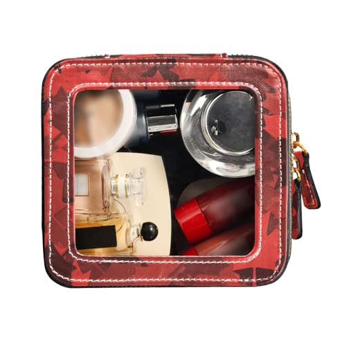 FRODOTGV Transparente Make-up-Tasche, kanadisches Ahornblatt-Muster, wasserdichte Reise-Kulturbeutel, Nagellack-Organizer-Tasche, Kanadisches Ahornblatt-Streumuster, 1 Size von FRODOTGV