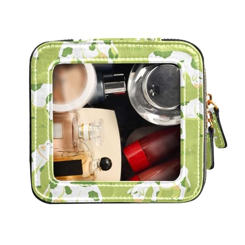 FRODOTGV Transparente Make-up-Tasche, klein, Kühe auf Feldmuster, Kulturbeutel, tragbarer Make-up-Organizer, Kühe auf Feldmuster, 1 Size von FRODOTGV