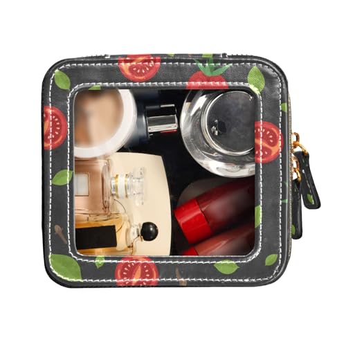 FRODOTGV Transparente Make-up-Tasche für Geldbörse, nahtlose Tomaten, Gewürze, Kulturbeutel mit Reißverschluss, Nahtlose Tomaten-Gewürze, 1 Size von FRODOTGV