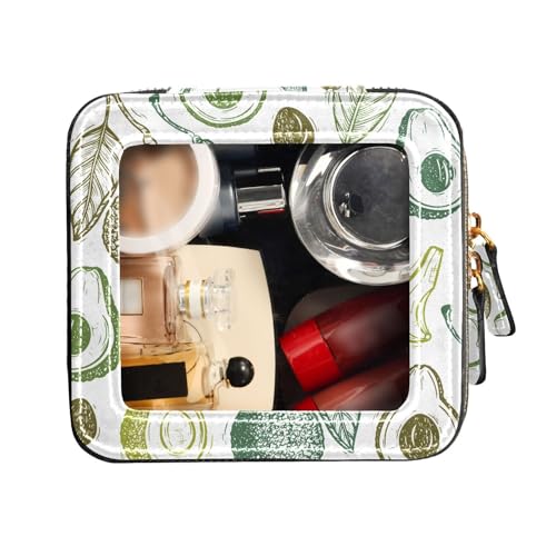FRODOTGV Transparente kleine Make-up-Tasche für Geldbörse, Kulturbeutel, Mini-Make-up-Behälter, Avocados, Avocado, tropische Früchte, Avocados Hass Avocado Tropical Fruit, 1 Size von FRODOTGV