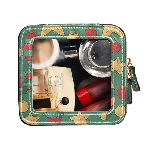 FRODOTGV Transparente kleine Make-up-Tasche für Geldbörse, Weihnachten, Reise-Kulturbeutel, Kosmetiktasche, Weihnachten, 1 Size von FRODOTGV