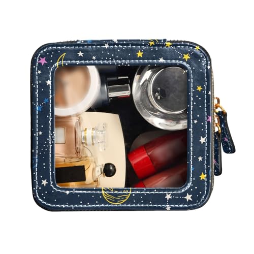 FRODOTGV Transparente kleine Make-up-Tasche für Geldbörse, farbenfroher Platz, Reisetaschen für Toilettenartikel, Make-up-Tasche, Farbenfroher Raum, 1 Size von FRODOTGV