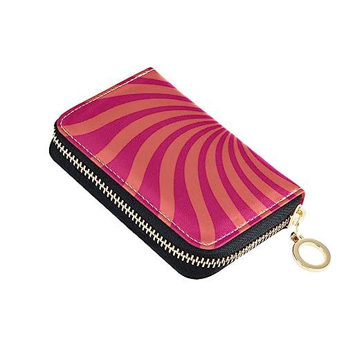 FRODOTGV Twirl Swirl Mini-Kreditkarten-Geldbörse für Damen, sicher, RFID-Geldbörse, Leder, Reißverschluss, für die Arbeit, Twirl Swirl Red, 1 size, Classic von FRODOTGV