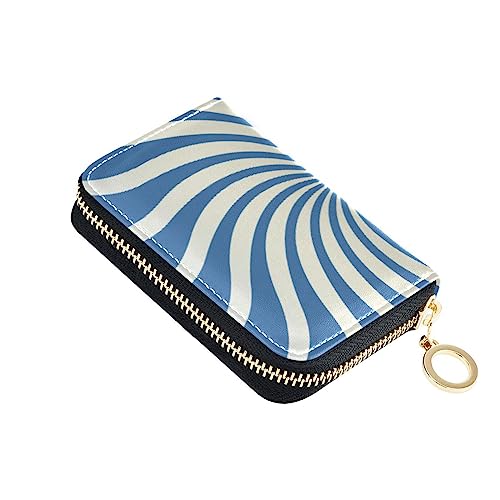 FRODOTGV Twirl Swirl Mini-Kreditkartenetui für Damen, risikofrei, RFID-Kartenhalter, Leder, Reißverschlussfach, Geldbörse für Reisen, Twirl Swirl Blue, 1 size, Classic von FRODOTGV