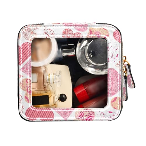 FRODOTGV Valentine Pfirsichfarbene kleine Make-up-Tasche für Geldbörse, Kulturbeutel, Nagellack-Organizer-Tasche, Valentine Pfirsich, 1 Size von FRODOTGV