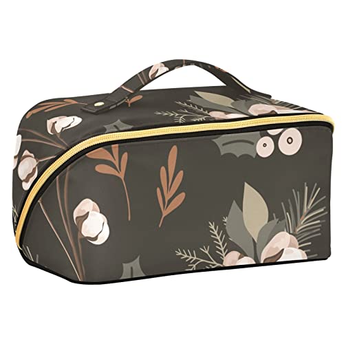 FRODOTGV Vintage Weihnachten Muster Große Kapazität Make-up Tasche, Reise Kosmetiktasche, Make-up-Tasche, wasserdichte tragbare Make-up Organizer Tasche mit Griff und Trennwand, von FRODOTGV