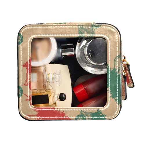 FRODOTGV Wasserdichte Reise-Kulturbeutel, transparent, Make-up-Organizer für Weihnachten, LKW, Baum, Make-up-Organizer, Weihnachtsbaum, 1 Size von FRODOTGV