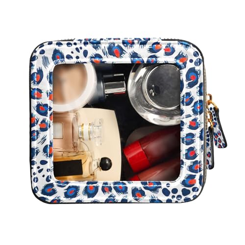 FRODOTGV Wasserdichte Reise-Kulturbeutel, transparent, Make-up-Tasche, nahtlos, Leopardenmuster, Leder-Organizer-Taschen, Nahtloses Leopardenmuster, 1 Size von FRODOTGV