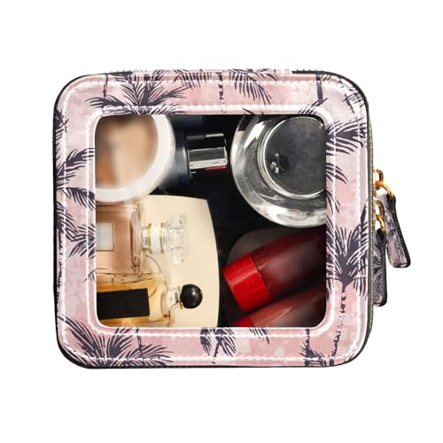 FRODOTGV Wasserdichte transparente Make-up-Tasche, abstraktes Tropenmuster, Leder-Kulturbeutel, Leder-Organizer-Taschen, Abstraktes Tropenmuster, 1 Size von FRODOTGV