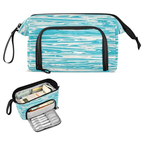 FRODOTGV Wave Turquoise Liquid Flow Pencil Cases Large Capacity Pencil Case School with Zipper Pencil Cases for School for Man Travel von FRODOTGV