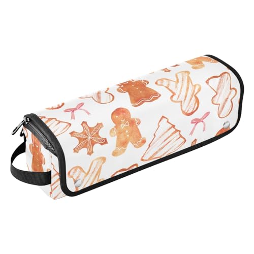 FRODOTGV Weihnachtliche dekorative Aufbewahrungstasche für Teepartys, Kekse, Lebkuchen, Haar-Werkzeuge, Reisetasche mit hitzebeständigem Pad, für Damen, große Kapazität, Haar-Werkzeug-Organizer, von FRODOTGV