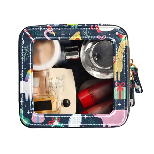 FRODOTGV Weihnachtliche süße lustige Tier-Reisetasche für Toilettenartikel, transparente Make-up-Tasche, Organizer, Niedliche, lustige Weihnachtstiere, 1 Size von FRODOTGV