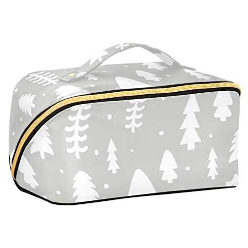 FRODOTGV Weihnachtsbaum Hand gezeichnete Muster große Kapazität Reise Kosmetiktasche, Make-up-Tasche, tragbare Aufbewahrungstasche Kosmetiktasche, wasserdichte Kosmetiktasche für Frauen, von FRODOTGV