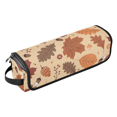 FRODOTGV Werkzeug-Reisetasche für Damen und Frauen, Essentials, Aufbewahrung und hitzebeständige Matte mit Reißverschluss, Herbstblätter-Muster für heiße Werkzeuge, Lockenstab und Glätteisen, von FRODOTGV