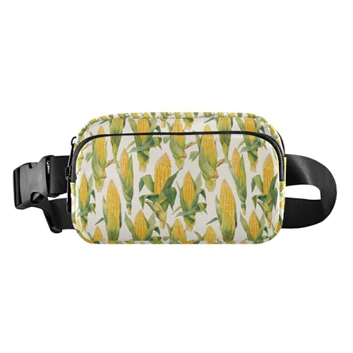 Fairytale Retro Pilze und Schnecken Mehrzweck-Bauchtasche mit verstellbarem Riemen zum Einkaufen, Schöne exotische Wasserfarbe mit Maiskolben, 1 Size von FRODOTGV