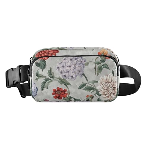 Florals Hyazinthen Rose Lily Turquoise Stilvolle Umhängetasche für Damen und Herren, wasserdichte Sling-Brusttaschen mit verstellbarem Riemen für Reisen, Urlaub, Laufen, 18, 1 Size von FRODOTGV