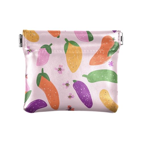 Funny Pepino Fruit Blush PU Leather Small Coin Convenient Mini Coin Purse Pouches for Men Women Travel, Mehrfarbig/Meereswellen (Ocean Tides), 4.33"(L) x 3.74"(W) x 0.39"(H), Classic von FRODOTGV