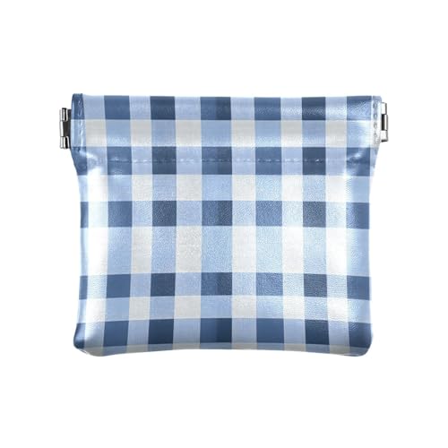 Geldbörse aus PU-Leder, kariert, mit praktischem Verschluss, Kartenhalter für Damen, Blau / Weiß, Plaid Blau Weiß, 1 Size, Reisezubehör Geldbörse aus PU-Leder, kariert, mit praktischem Verschluss, Kartenhalter für Damen, Blau / Weiß, Plaid Blau Weiß, 1 Size, Reisezubehör von FRODOTGV
