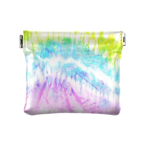 Geldbörse für Damen und Herren, Leder, verzerrter Regenbogen-Batik, Kartenhalter, praktisch, Verzerrter Regenbogen-Batik, 1 Size, Reisezubehör von FRODOTGV