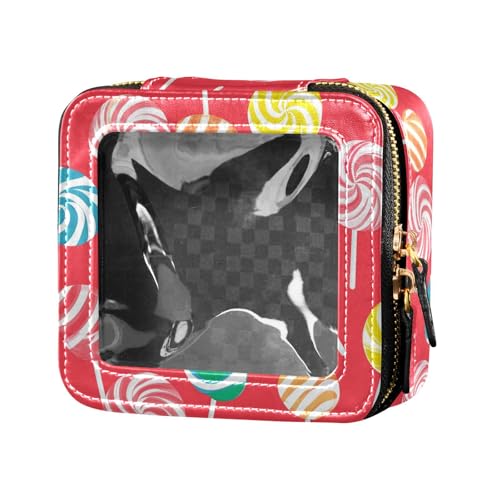 Ginkgo Leaves Kosmetiktasche für Damen, Kosmetikbehälter, Reisetaschen für Toilettenartikel, Bunte süße Lutscherbonbons, 1 Size von FRODOTGV