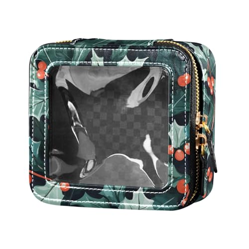 Ginkgo Leaves Kosmetiktasche für Damen, Kosmetikbehälter, Reisetaschen für Toilettenartikel, Weihnachts-Stechpalmenblätter, 1 Size von FRODOTGV