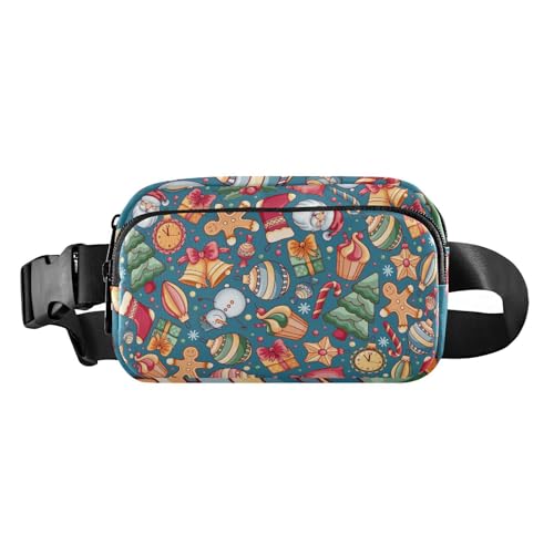 Große Kapazität, Crossbody-Tasche, Hüfttaschen mit verstellbarem Riemen, modische Gürteltasche, Reisebrieftasche, festlich, Weihnachten, im Cartoon-Stil, für Damen und Herren, zum Einkaufen, Sport, von FRODOTGV
