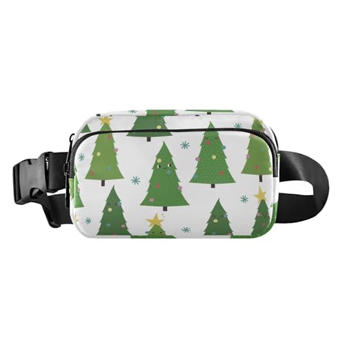 Große Kapazität Bauchtasche mit verstellbarem Riemen, modische Bauchtasche, Gürtel, lustige Weihnachtsbäume, Charaktere, Muster, für Damen und Herren, für Reisen, Laufen, Wandern, Lustiges von FRODOTGV