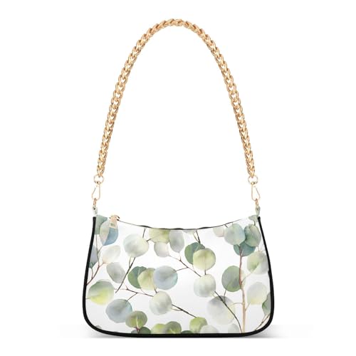 Grüne Eukalyptus-Aquarell-Umhängetasche, Schultertasche für Damen, Tragetasche für Damen, Grünes Eukalyptus-Aquarell, 1 size von FRODOTGV