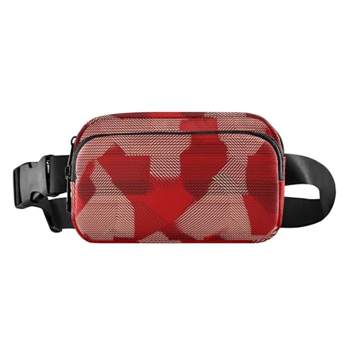 Gürteltasche für Damen, Fischgrätenmuster, Hahnentrittmuster, kariert, Rosa, Rot, Erdbeere, stilvolle Umhängetasche, Farbe: 20, 1 Size Gürteltasche für Damen, Fischgrätenmuster, Hahnentrittmuster, kariert, Rosa, Rot, Erdbeere, stilvolle Umhängetasche, Farbe: 20, 1 Size von FRODOTGV