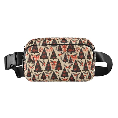 Gürteltasche für Damen und Herren, Motiv: Zuckerstangen, Schneeflocken, Cartoon, für Shopping, Sport, Arbeit, Buffalo Plaid Weihnachtsbäume, 1 Size Gürteltasche für Damen und Herren, Motiv: Zuckerstangen, Schneeflocken, Cartoon, für Shopping, Sport, Arbeit, Buffalo Plaid Weihnachtsbäume, 1 Size von FRODOTGV