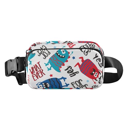 Gürteltasche für Damen und Herren, niedliche Mehrzweck-Hüfttasche mit verstellbarem Riemen für Reisen, Urlaub, Laufen, nahtloses süßes Monster, Nahtloses süßes Monster, 1 Size von FRODOTGV